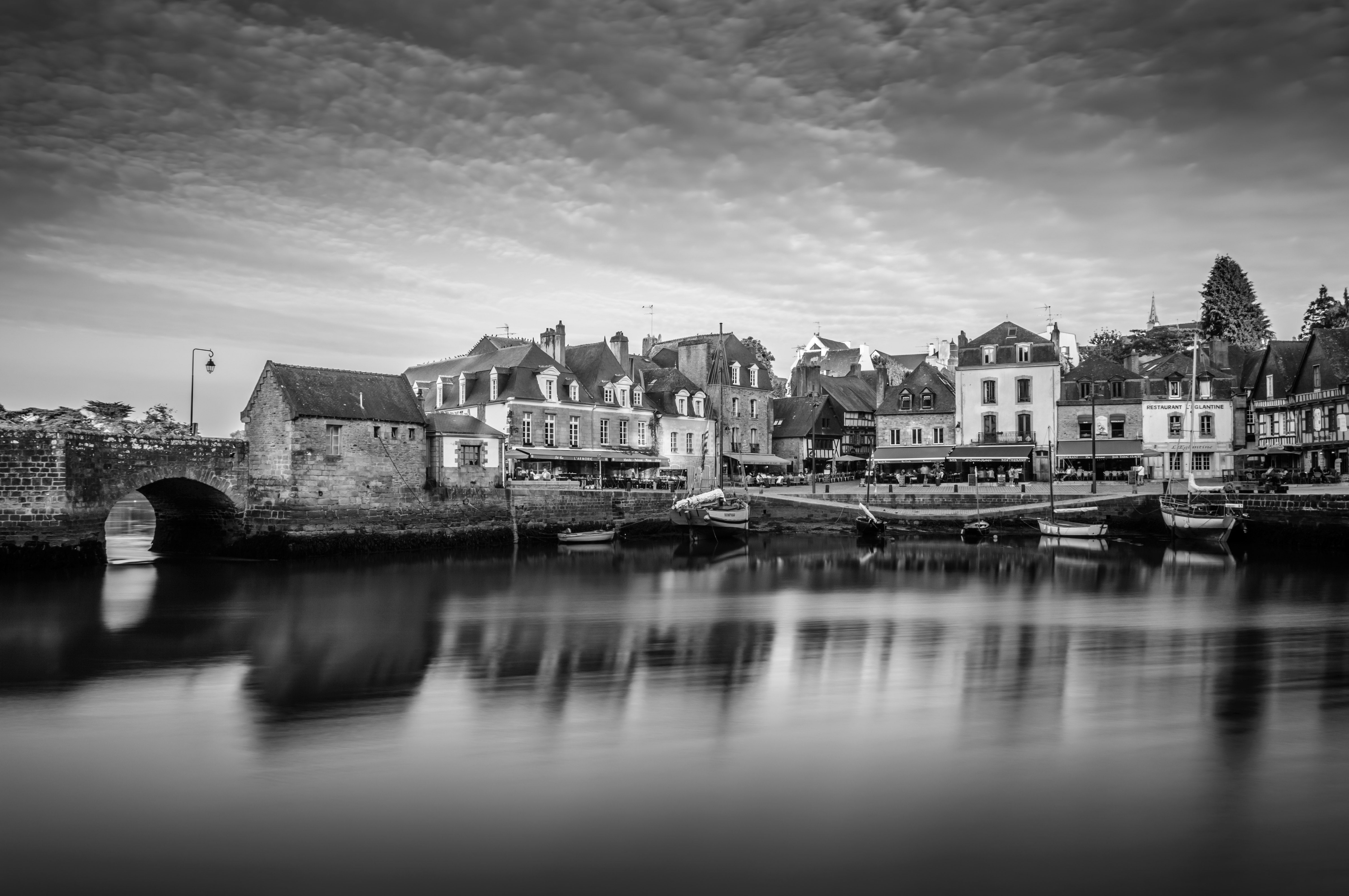 Port de Saint-Goustan en noir & blanc