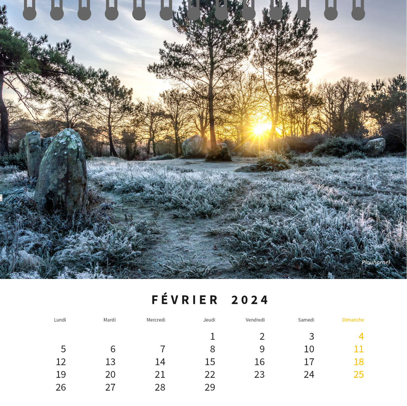 Calendrier de bureau