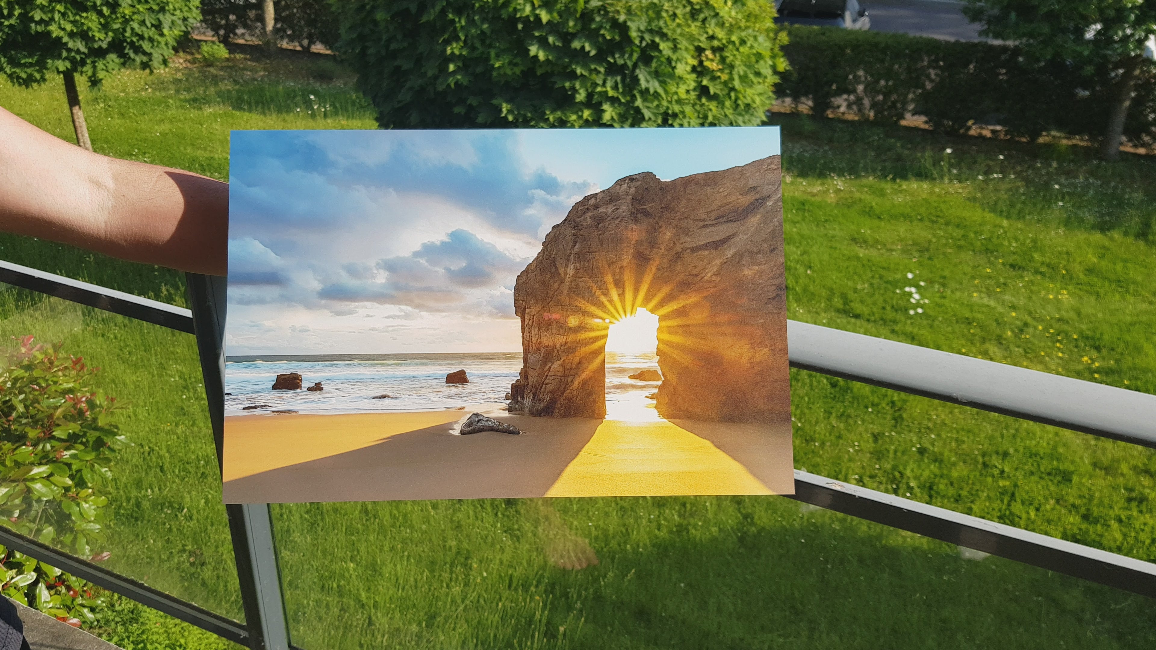 Coucher de soleil dans l'arche de Port Blanc - Presqu'île de Quiberon