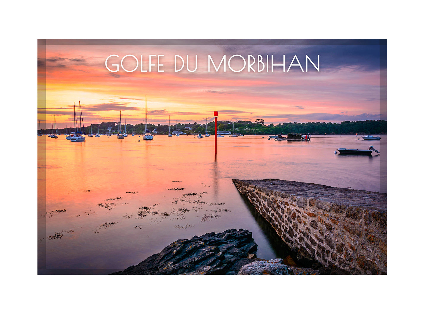 Magnet horizontal "Coucher de soleil dans le Golfe du Morbihan"