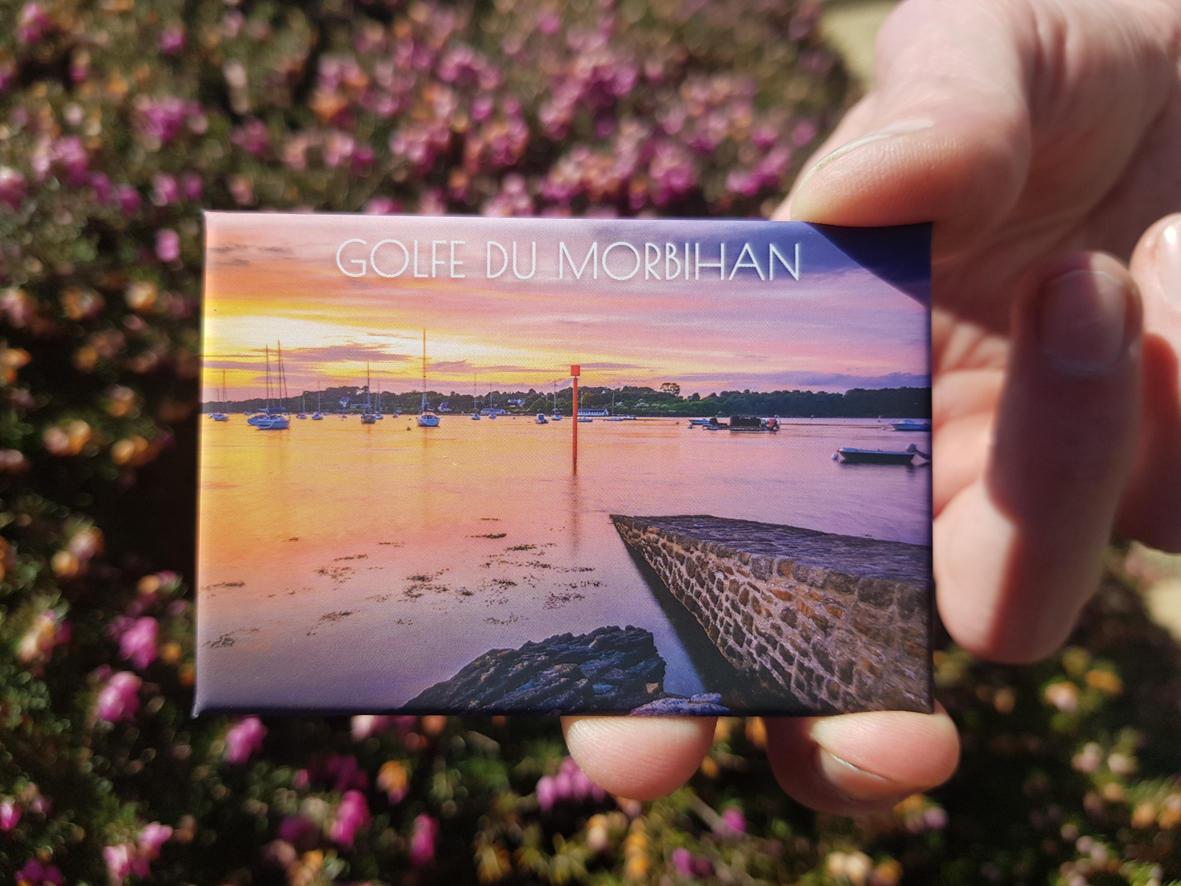 Magnet horizontal "Coucher de soleil dans le Golfe du Morbihan"